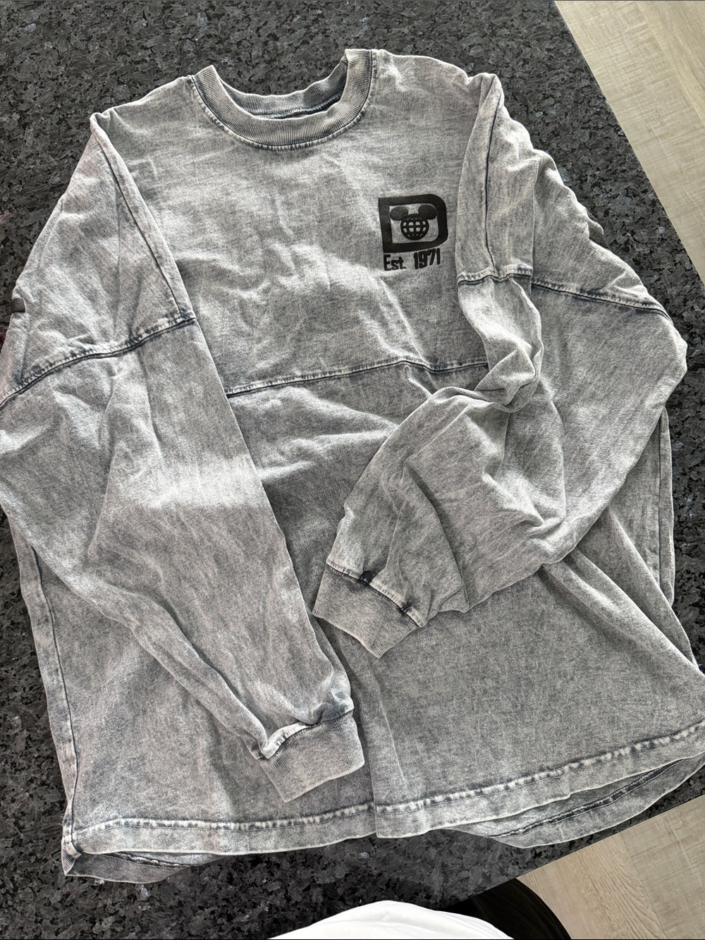 Disney Gray Washed Long-Sleeve Tee spirit jersey